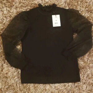 A love story. Organza long sleeve sweater size M NWT